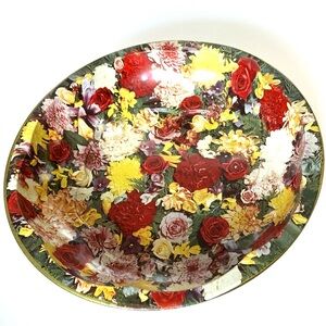 Vintage Daher Decorated Ware Metal Tray/Bowl Floral Made In England